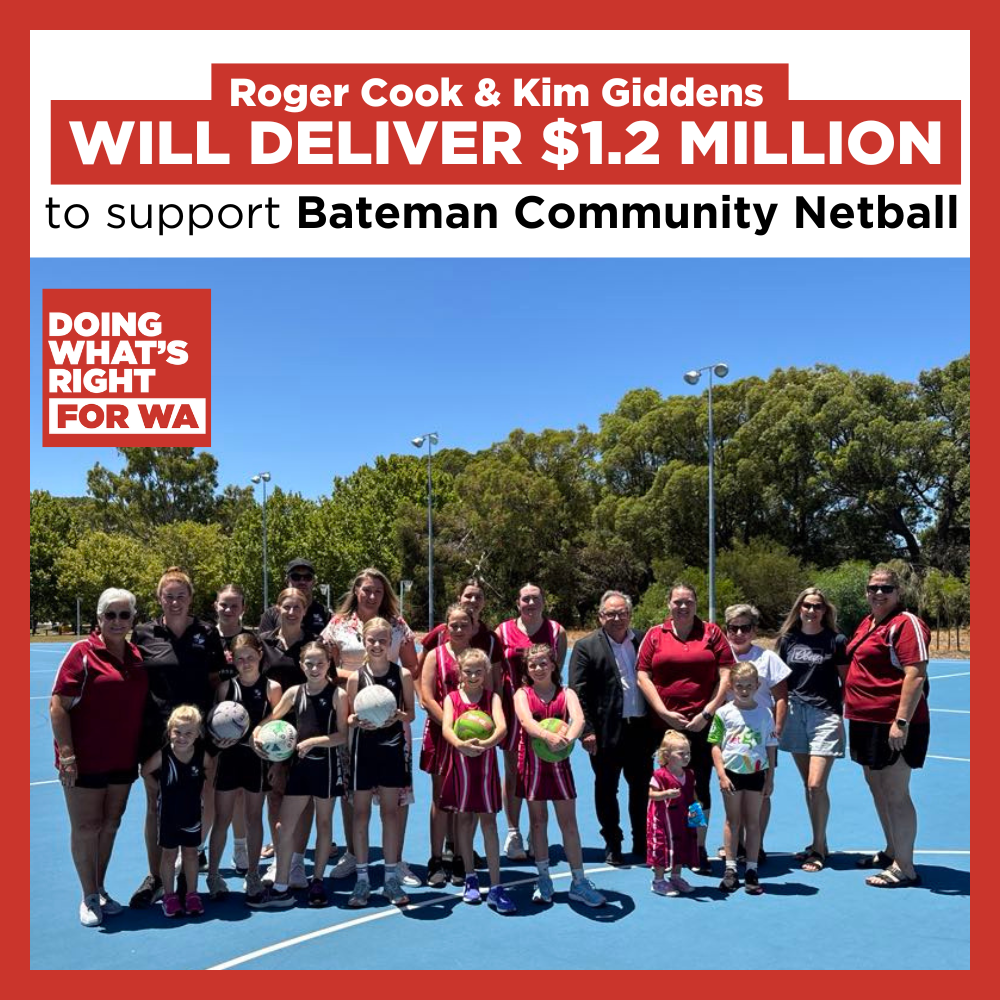 MAJOR COMMITMENT - $1.2 Million for Bateman Community Netball Main Image
